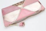 Geometric Prism Unique Leather Accents Pouch