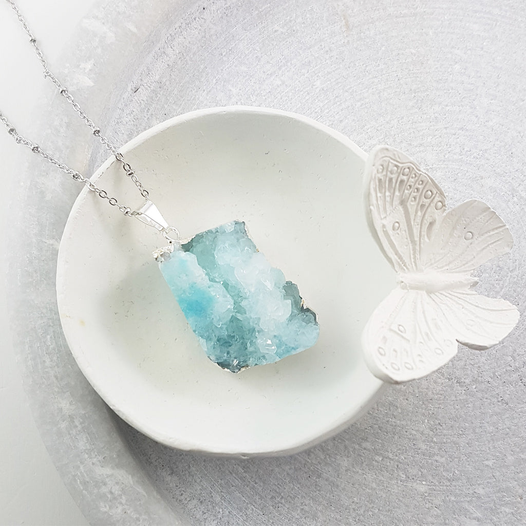 Adore Gemstone Collection - Druzy Raw Necklace - Soul Made Boutique