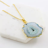 Adore Gemstone Collection - Agate Slice Necklace - Soul Made Boutique