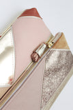 Geometric Prism Unique Leather Accents Clutch
