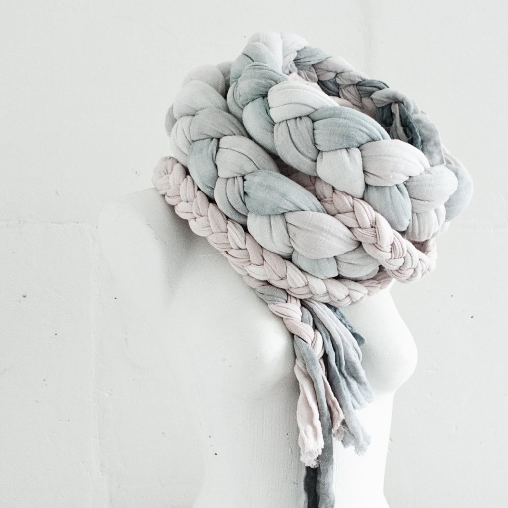 Hand Dyed Rustic Braided Scarf