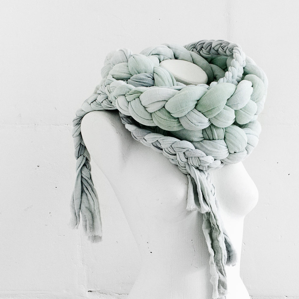 Hand Dyed Rustic Braided Scarf