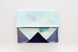 Dyed Watercolor Unique Leather Accents Clutch