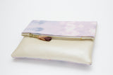 Dyed Watercolor Unique Leather Accents Clutch