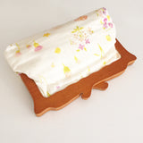 Wooden Handle Watercolor Spring Flowers Clutch