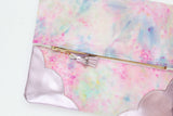 Dyed Watercolor Unique Leather Accents Clutch