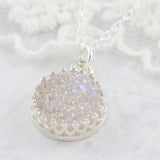 Adore Gemstone Collection - Druzy Round Pendant Necklace - Soul Made Boutique