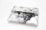 Dyed Watercolor Unique Leather Accents Clutch