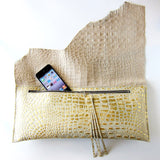 Statement Leather Hide Clutch