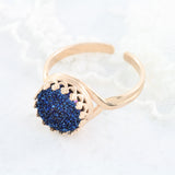 Adore Gemstone Collection - Druzy Round Pendant Ring - Soul Made Boutique