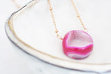Adore Gemstone Collection - Druzy Round Necklace - Soul Made Boutique
