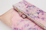 Dyed Watercolor Unique Leather Accents Clutch