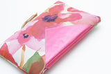Floral Watercolor Unique Leather Accents Pouch