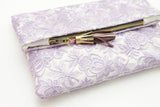 Floral Lace Unique Leather Accents Clutch - Soul Made Boutique