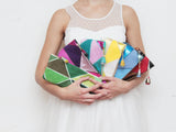 Geometric Prism Unique Leather Accents Pouch - Soul Made Boutique