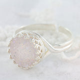 Adore Gemstone Collection - Druzy Round Pendant Ring - Soul Made Boutique