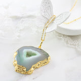 Adore Gemstone Collection - Agate Slice Necklace - Soul Made Boutique
