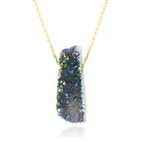 Adore Gemstone Collection - Druzy Vertical Bar Necklace - Soul Made Boutique