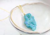 Adore Gemstone Collection - Druzy Raw Necklace - Soul Made Boutique