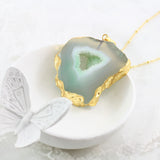 Adore Gemstone Collection - Agate Slice Necklace - Soul Made Boutique