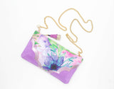 Floral Watercolor Leather Accents Sling Bag