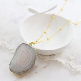 Adore Gemstone Collection - Agate Slice Necklace - Soul Made Boutique