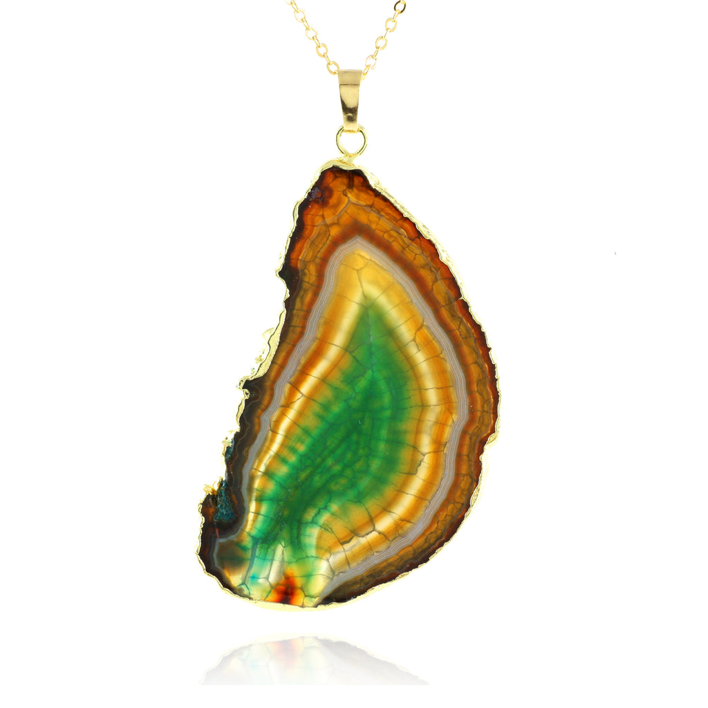 Adore Gemstone Collection - Agate Slice Necklace - Soul Made Boutique
