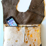Statement Leather Hide Clutch