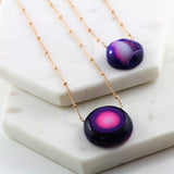 Adore Gemstone Collection - Druzy Round Necklace - Soul Made Boutique