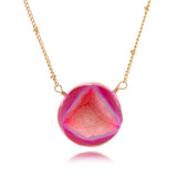 Adore Gemstone Collection - Druzy Round Necklace - Soul Made Boutique