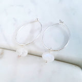 Adore Gems Collection - Sterling Silver Earrings White Moonstone