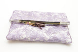 Floral Lace Unique Leather Accents Clutch - Soul Made Boutique
