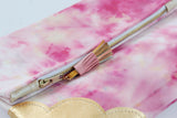 Dyed Watercolor Unique Leather Accents Clutch