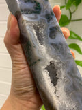 Nature Treasure - Huge Blue Moss Agate Tower (Diana and Yvonne)