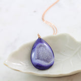 Adore Gemstone Collection - Druzy Teardrop Necklace - Soul Made Boutique