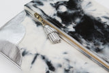 Dyed Watercolor Unique Leather Accents Clutch