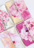 Dyed Watercolor Unique Leather Accents Clutch
