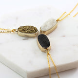 Adore Gemstone Collection - Druzy Pendant Necklace - Soul Made Boutique