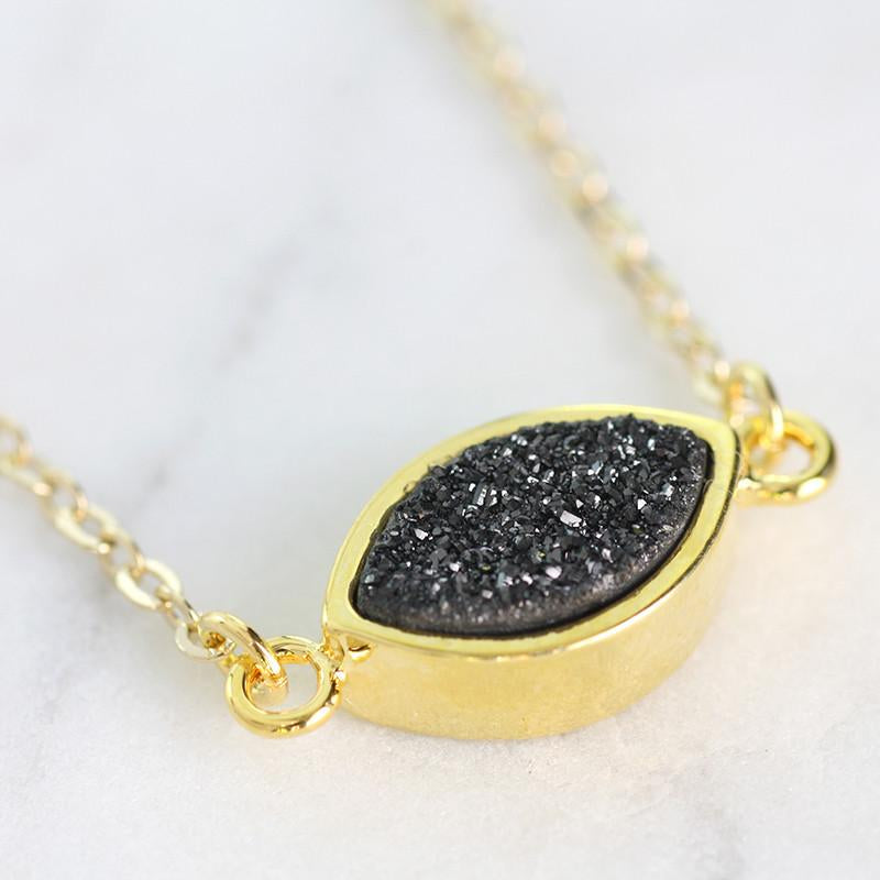 Adore Gemstone Collection - Druzy Connector Necklace - Soul Made Boutique