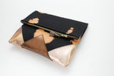 Dyed Watercolor Unique Leather Accents Clutch