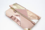 Geometric Prism Unique Leather Accents Clutch - Soul Made Boutique