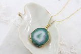 Adore Gemstone Collection - Agate Slice Necklace - Soul Made Boutique