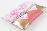Dyed Watercolor Unique Leather Accents Clutch