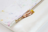 Dyed Watercolor Unique Leather Accents Clutch