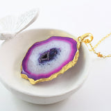 Adore Gemstone Collection - Agate Slice Necklace - Soul Made Boutique
