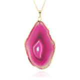 Adore Gemstone Collection - Agate Slice Necklace - Soul Made Boutique