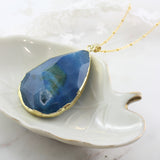Adore Gemstone Collection - Agate Slice Necklace - Soul Made Boutique