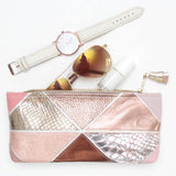 Geometric Prism Unique Leather Accents Pouch - Soul Made Boutique