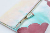 Dyed Watercolor Unique Leather Accents Clutch