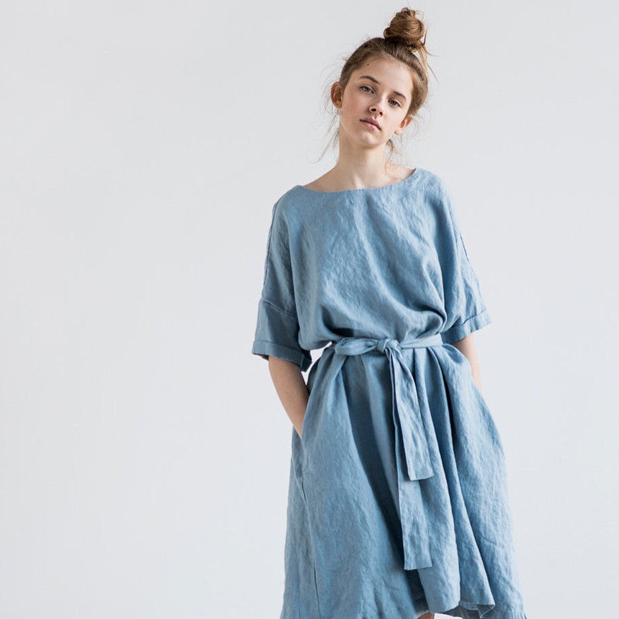 Eliza Oversized Dress with Belt - Soul Made Boutique